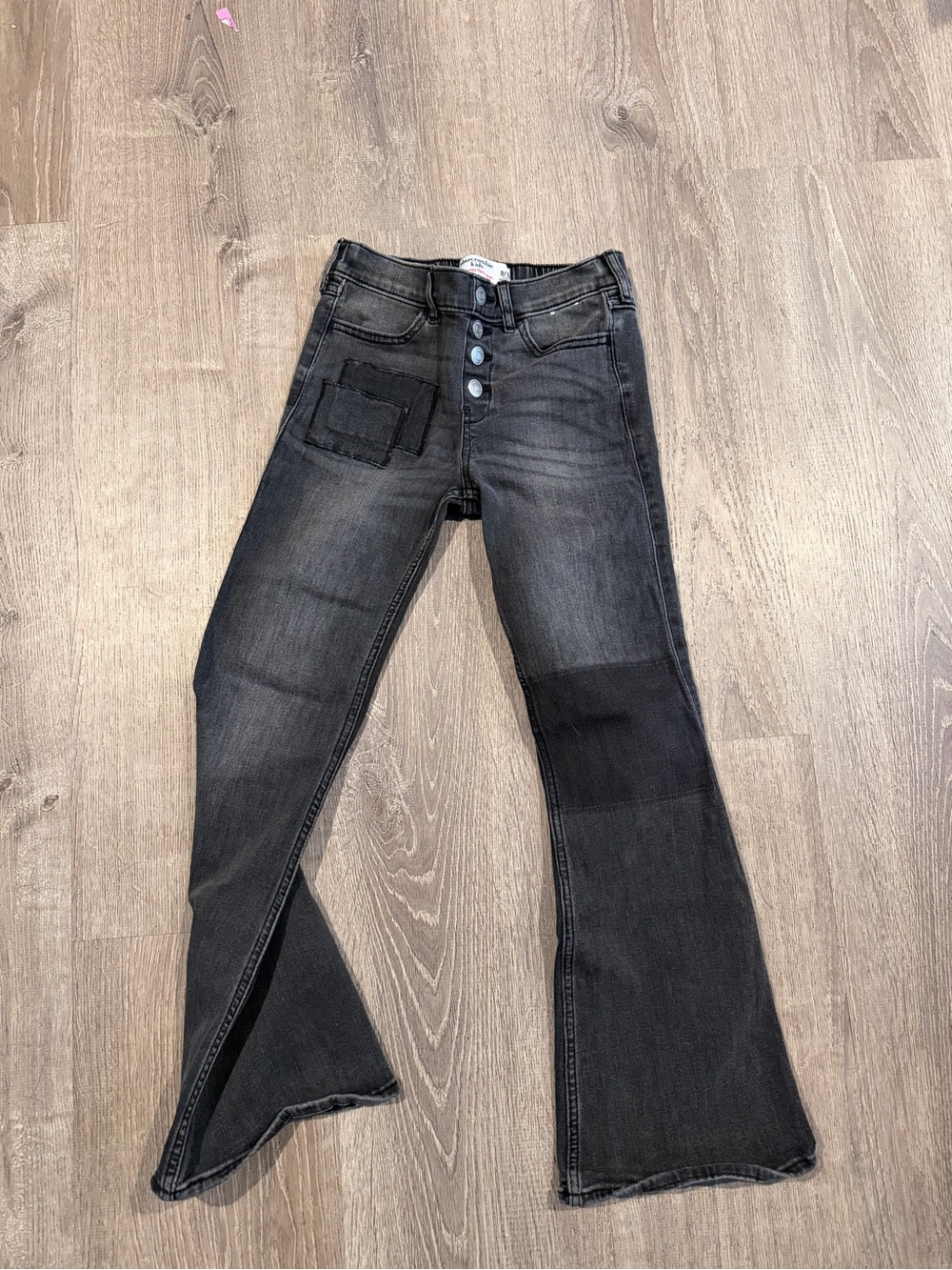 Abercrombie Kids Long High-Rise Black Flare Jeans
